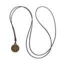 COLLAR CON MEDALLA PEQUEÑA DE SAN BENITO - ACABADO DORADO ENVEJECIDO Y CORDON