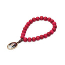NOVENA DE SANTA TERESITA CON CUENTAS DE MADERA ROJA DE 8 MM Y ESENCIA