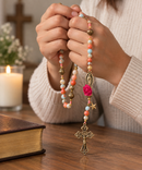 ROSARIO COLORIDO DE NUESTRA SEÑORA DE GUADALUPE CON FLOR