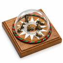 MINI PESEBRE ESTRELLA DE PLATA CON SAGRADA FAMILIA EN MADERA Y METAL